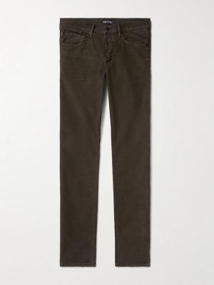 Slim-Fit Cotton-Blend Moleskin Trousers Slim-Fit Cotton-Blend Moleskin Trousers