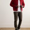Slim-Fit Cotton-Blend Moleskin Trousers - OU Slim-Fit Cotton-Blend Moleskin Trousers - OU