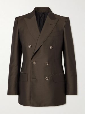 Atticus Slim-Fit Double-Breasted Wool and Silk-Blend Suit Jacket