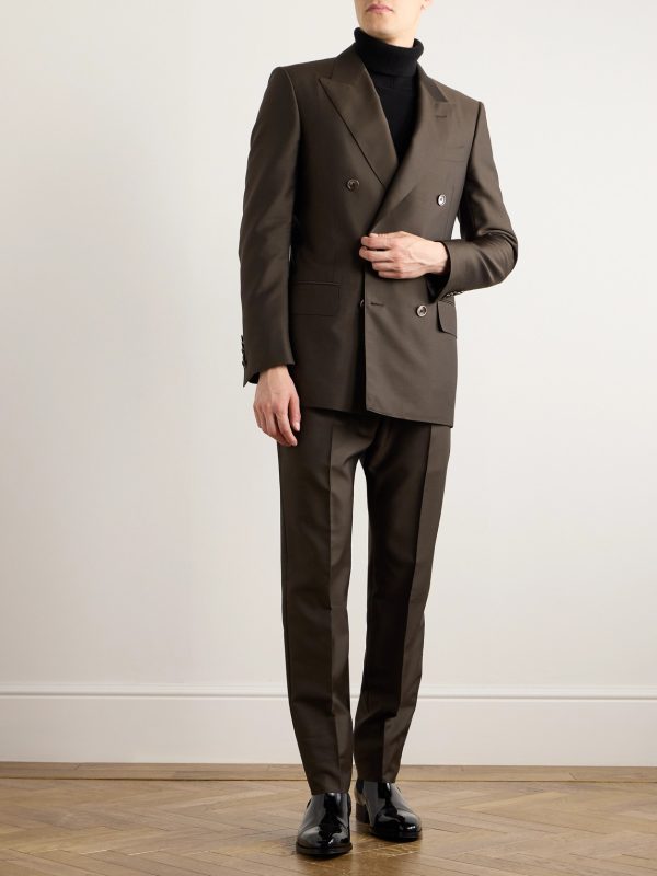Atticus Slim-Fit Double-Breasted Wool and Silk-Blend Suit Jacket - OU Atticus Slim-Fit Double-Breasted Wool and Silk-Blend Suit Jacket - OU