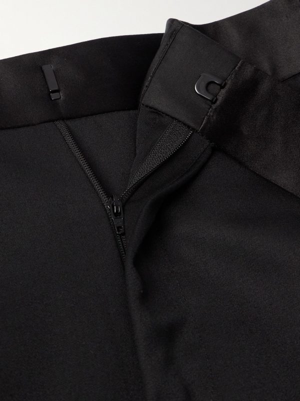 Straight-Leg Belted Satin-Trimmed Wool and Mohair-Blend Tuxedo Trousers - E1 Straight-Leg Belted Satin-Trimmed Wool and Mohair-Blend Tuxedo Trousers - E1