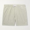 Bay Straight-Leg Mid-Length Logo-Print Striped Swim Shorts