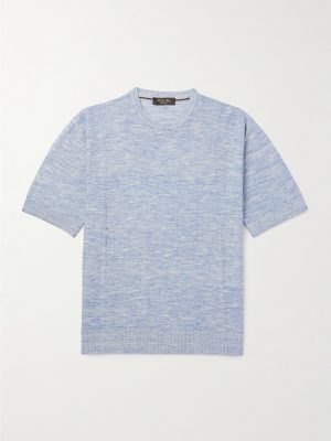 Tori Ribbed Linen and Silk-Blend T-Shirt