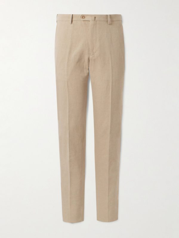 Straight-Leg Linen-Twill Trousers Straight-Leg Linen-Twill Trousers