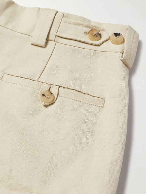 Bizen Wide-Leg Cotton and Linen-Blend Canvas Cargo Shorts - CU Bizen Wide-Leg Cotton and Linen-Blend Canvas Cargo Shorts - CU