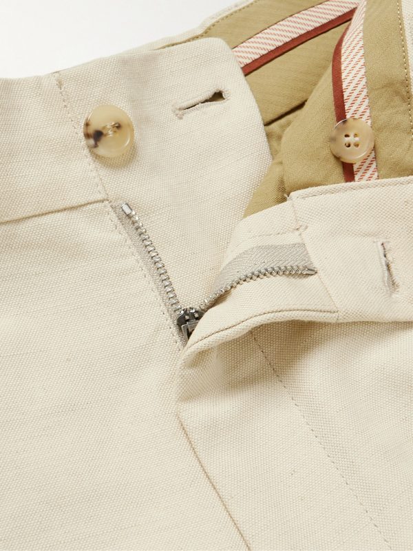 Bizen Wide-Leg Cotton and Linen-Blend Canvas Cargo Shorts - E1 Bizen Wide-Leg Cotton and Linen-Blend Canvas Cargo Shorts - E1