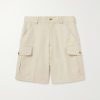 Bizen Wide-Leg Cotton and Linen-Blend Canvas Cargo Shorts Bizen Wide-Leg Cotton and Linen-Blend Canvas Cargo Shorts