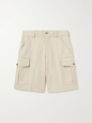 Bizen Wide-Leg Cotton and Linen-Blend Canvas Cargo Shorts Bizen Wide-Leg Cotton and Linen-Blend Canvas Cargo Shorts