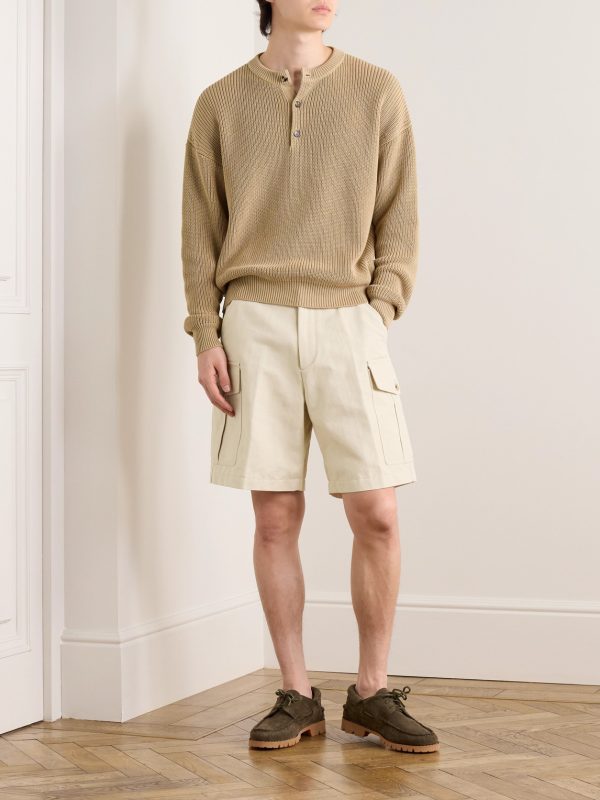 Bizen Wide-Leg Cotton and Linen-Blend Canvas Cargo Shorts - OU Bizen Wide-Leg Cotton and Linen-Blend Canvas Cargo Shorts - OU