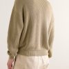 Ribbed Cotton Henley Sweater - BK Ribbed Cotton Henley Sweater - BK