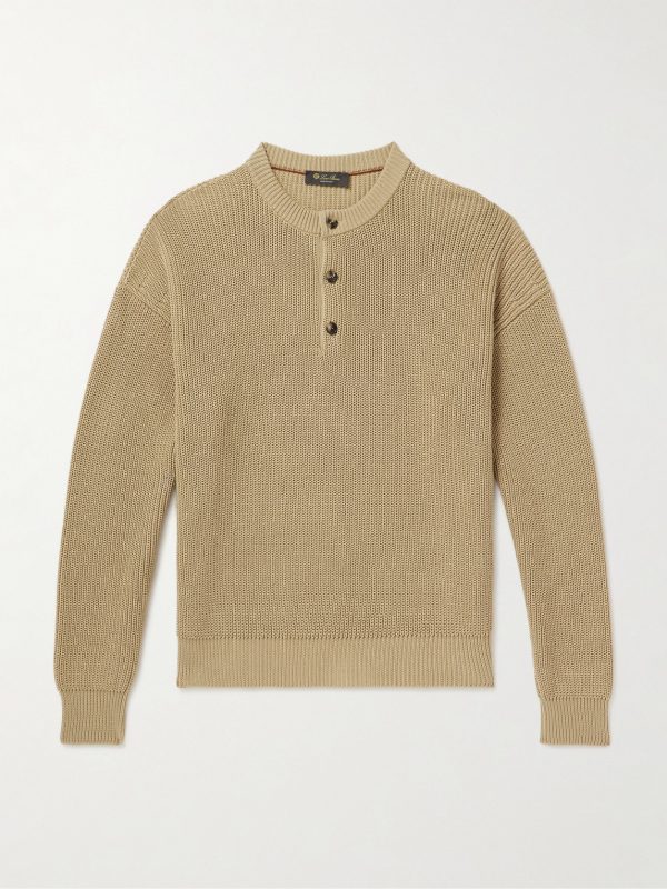 Ribbed Cotton Henley Sweater Ribbed Cotton Henley Sweater