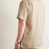 André Camp-Collar Linen Shirt - BK