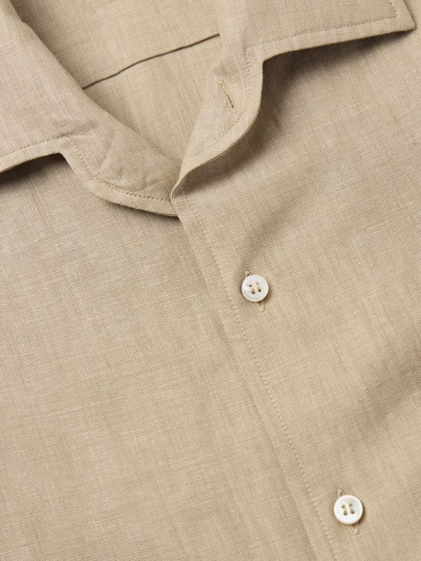 André Camp-Collar Linen Shirt - CU