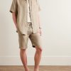 André Camp-Collar Linen Shirt - OU