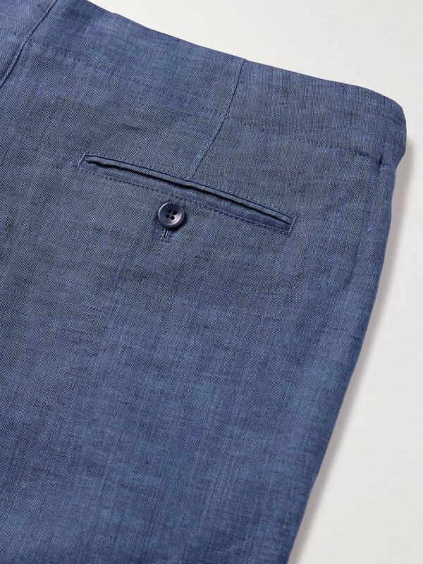 Straight-Leg Linen Drawstring Bermuda Shorts - CU Straight-Leg Linen Drawstring Bermuda Shorts - CU