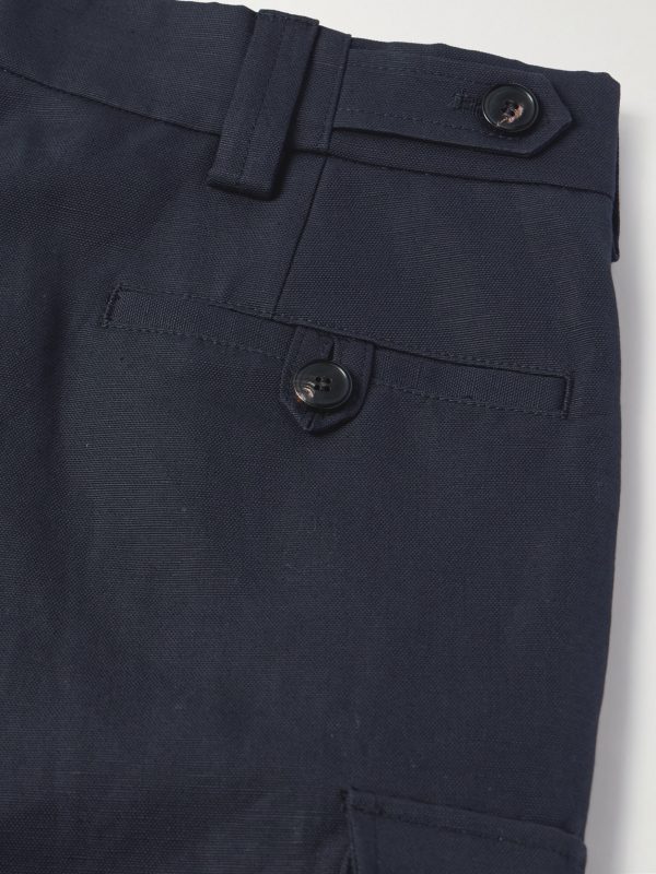 Bizen Wide-Leg Cotton and Linen-Blend Canvas Cargo Shorts - CU Bizen Wide-Leg Cotton and Linen-Blend Canvas Cargo Shorts - CU