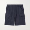 Bizen Wide-Leg Cotton and Linen-Blend Canvas Cargo Shorts Bizen Wide-Leg Cotton and Linen-Blend Canvas Cargo Shorts