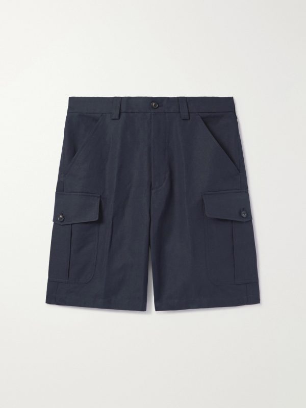 Bizen Wide-Leg Cotton and Linen-Blend Canvas Cargo Shorts Bizen Wide-Leg Cotton and Linen-Blend Canvas Cargo Shorts