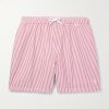 Bay Straight-Leg Mid-Length Striped Swim Shorts Bay Straight-Leg Mid-Length Striped Swim Shorts