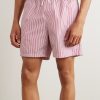Bay Straight-Leg Mid-Length Striped Swim Shorts - OU Bay Straight-Leg Mid-Length Striped Swim Shorts - OU