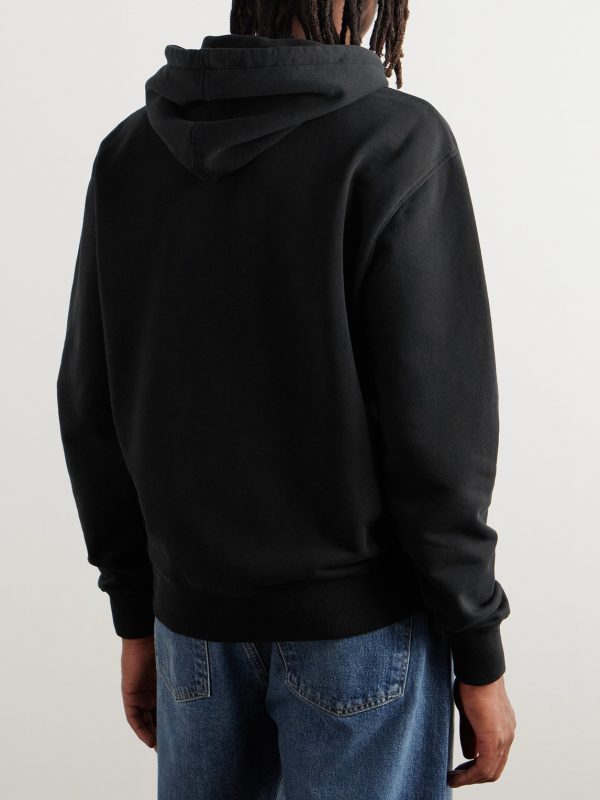 Logo-Embroidered Cotton-Jersey Hoodie - BK Logo-Embroidered Cotton-Jersey Hoodie - BK