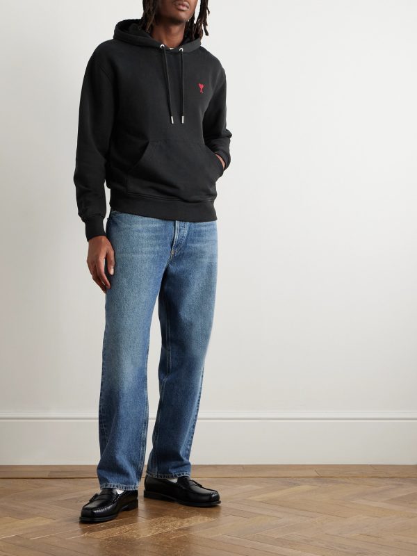 Logo-Embroidered Cotton-Jersey Hoodie - OU Logo-Embroidered Cotton-Jersey Hoodie - OU
