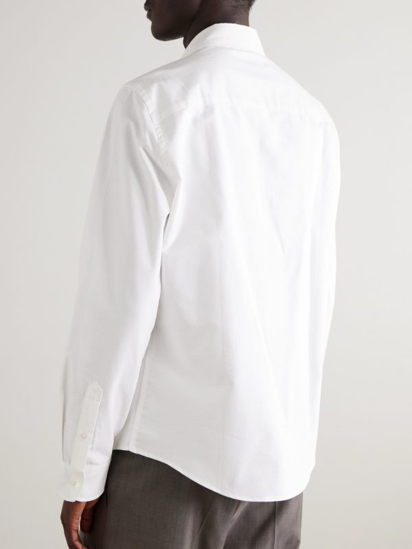 Button-Down Collar Logo-Embroidered Cotton Oxford Shirt - BK