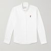 Button-Down Collar Logo-Embroidered Cotton Oxford Shirt