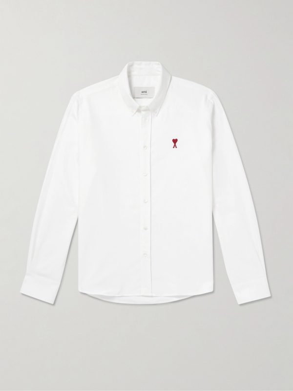 Button-Down Collar Logo-Embroidered Cotton Oxford Shirt