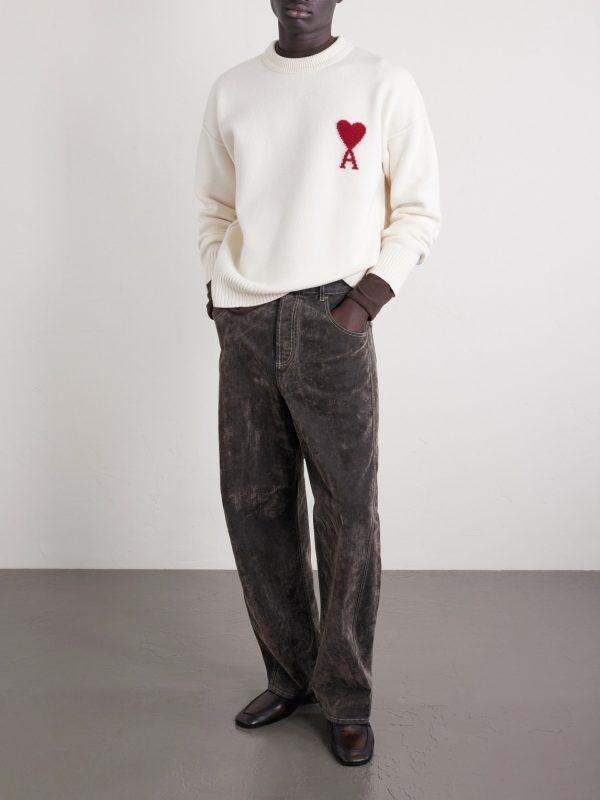 Logo-Intarsia Virgin Wool Sweater - OU Logo-Intarsia Virgin Wool Sweater - OU