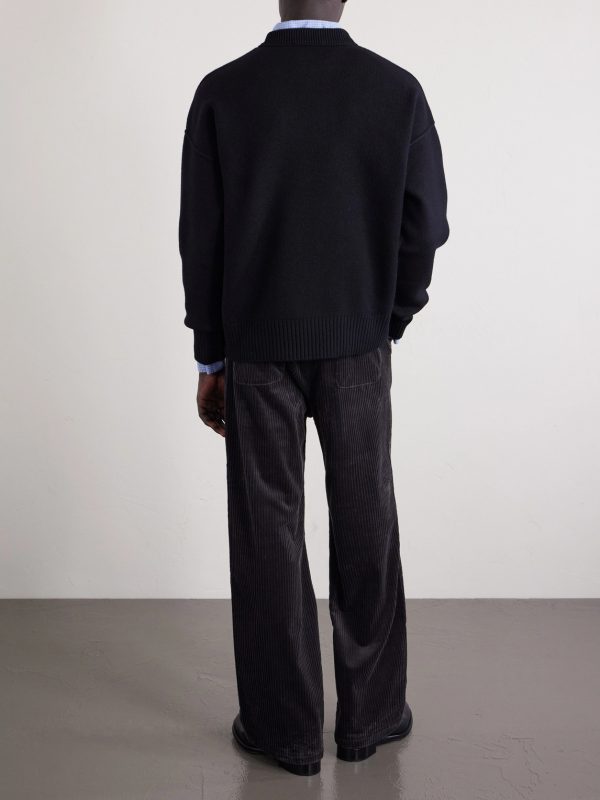 Logo-Intarsia Virgin Wool Sweater - BK Logo-Intarsia Virgin Wool Sweater - BK