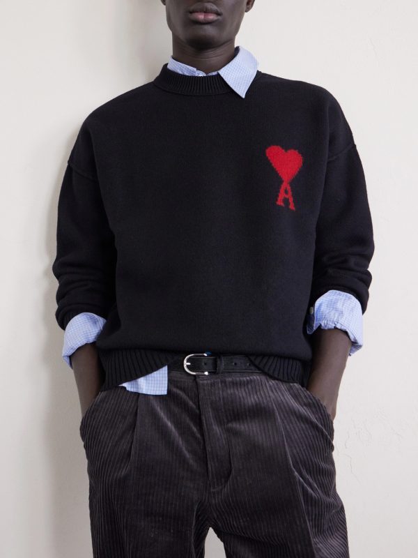 Logo-Intarsia Virgin Wool Sweater - CU Logo-Intarsia Virgin Wool Sweater - CU