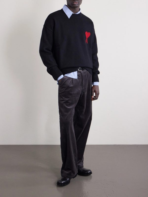Logo-Intarsia Virgin Wool Sweater - OU Logo-Intarsia Virgin Wool Sweater - OU