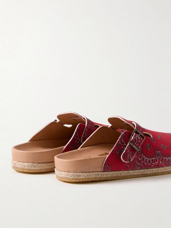 Sal-1 Bandana-Print Suede Clogs - BK