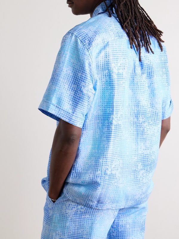 Printed Lyocell and Linen-Blend Shirt - BK Printed Lyocell and Linen-Blend Shirt - BK