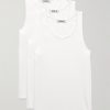 Three-Pack Ribbed Stretch Lyocell and Cotton-Blend Jersey Tank Tops Three-Pack Ribbed Stretch Lyocell and Cotton-Blend Jersey Tank Tops