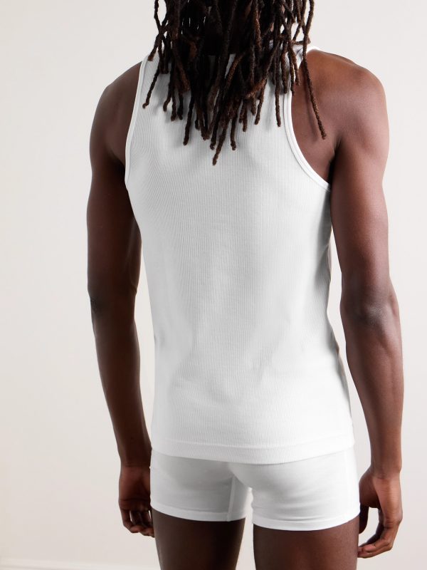 Ribbed Stretch Lyocell and Cotton-Blend Tank Top - BK Ribbed Stretch Lyocell and Cotton-Blend Tank Top - BK
