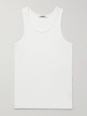 Ribbed Stretch Lyocell and Cotton-Blend Tank Top