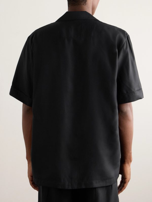 Convertible-Collar TENCEL™ Lyocell Poplin Pyjama Shirt - BK Convertible-Collar TENCEL™ Lyocell Poplin Pyjama Shirt - BK