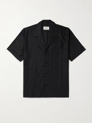 Convertible-Collar TENCEL™ Lyocell Poplin Pyjama Shirt Convertible-Collar TENCEL™ Lyocell Poplin Pyjama Shirt