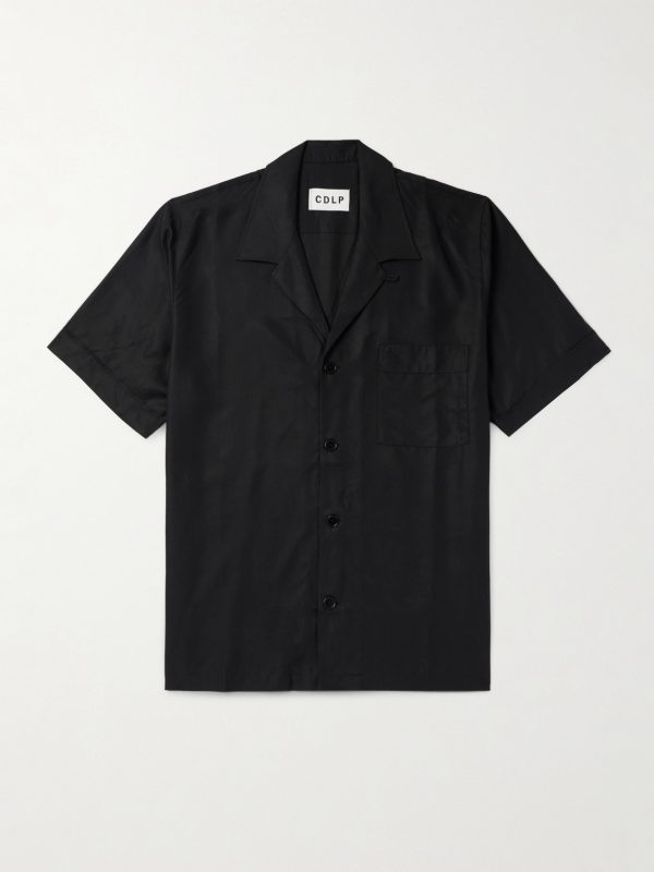 Convertible-Collar TENCEL™ Lyocell Poplin Pyjama Shirt Convertible-Collar TENCEL™ Lyocell Poplin Pyjama Shirt