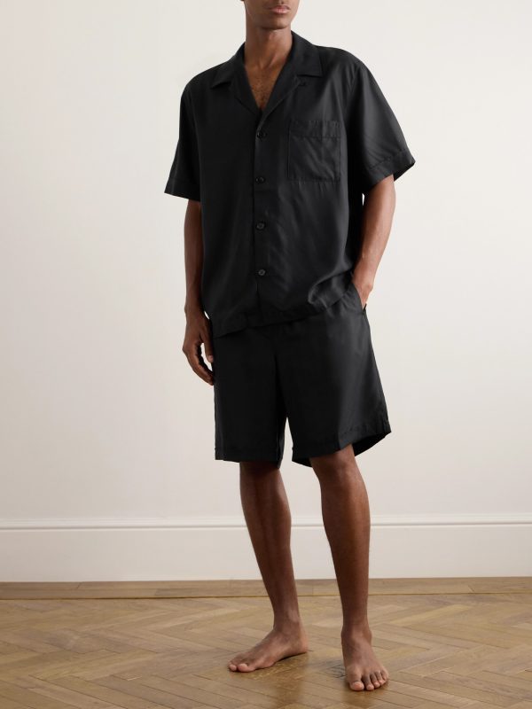 Convertible-Collar TENCEL™ Lyocell Poplin Pyjama Shirt - OU Convertible-Collar TENCEL™ Lyocell Poplin Pyjama Shirt - OU