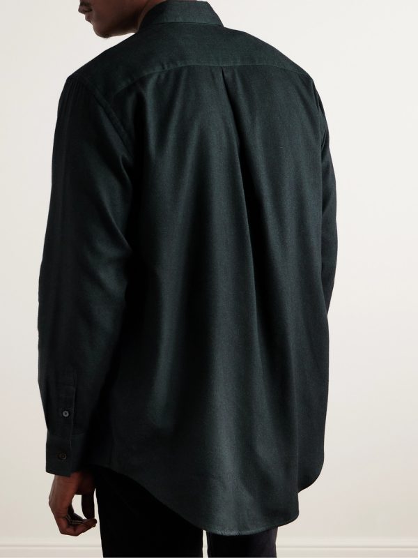 Herringbone Brushed Cotton and Lyocell-Blend Shirt - BK Herringbone Brushed Cotton and Lyocell-Blend Shirt - BK