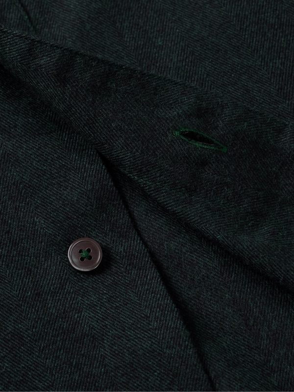 Herringbone Brushed Cotton and Lyocell-Blend Shirt - CU Herringbone Brushed Cotton and Lyocell-Blend Shirt - CU