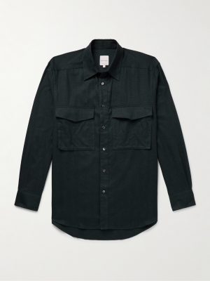 Herringbone Brushed Cotton and Lyocell-Blend Shirt Herringbone Brushed Cotton and Lyocell-Blend Shirt