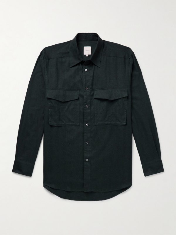 Herringbone Brushed Cotton and Lyocell-Blend Shirt Herringbone Brushed Cotton and Lyocell-Blend Shirt