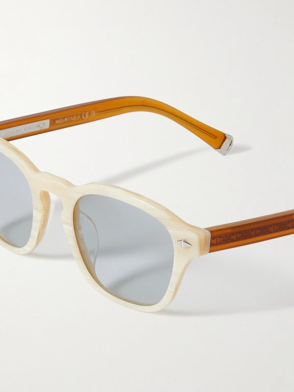 Round-Frame Two-Tone Acetate Sunglasses - CU
