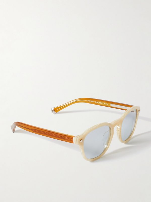Round-Frame Two-Tone Acetate Sunglasses - FR