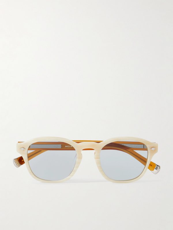 Round-Frame Two-Tone Acetate Sunglasses