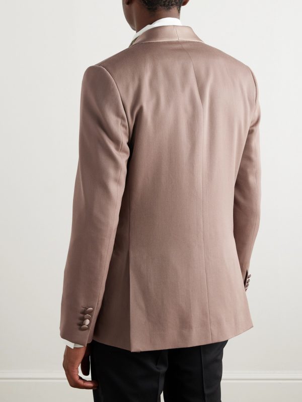 Satin-Trimmed Wool-Twill Tuxedo Jacket - BK Satin-Trimmed Wool-Twill Tuxedo Jacket - BK
